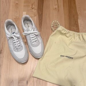 Axel Arigato Cream and White Sneakers with Bag